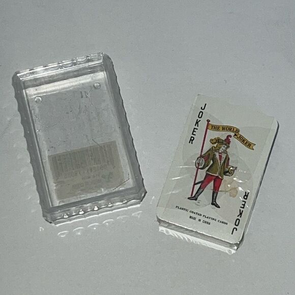 Walt Disney World Playing Cards Mini Deck Clear Storage Case Mickey Mouse 1990s - Picture 5 of 8